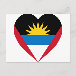 Antigua en Barbuda Flag Heart Briefkaart