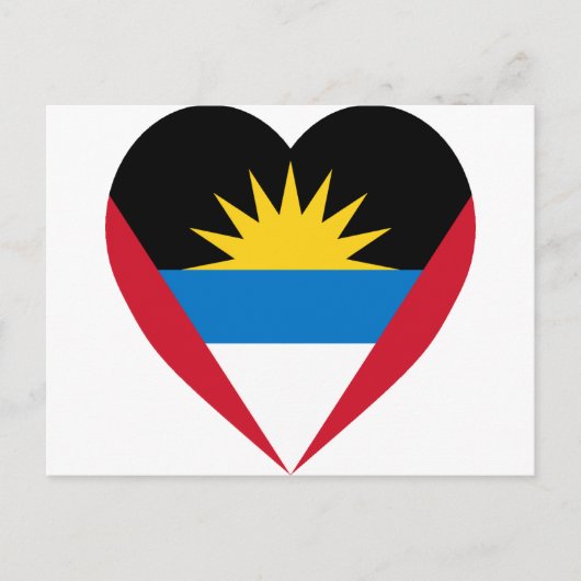 Antigua en Barbuda Flag Heart Briefkaart (Voorkant)