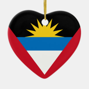 Antigua en Barbuda Flag Heart Ornament