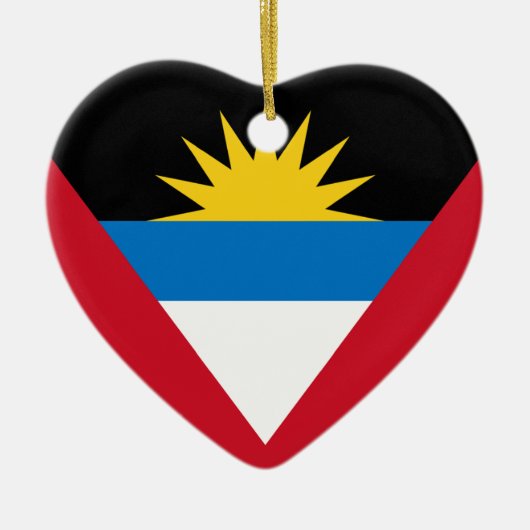 Antigua en Barbuda Flag Heart Ornament (Voorkant)