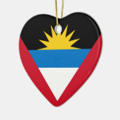 Antigua en Barbuda Flag Heart Ornament (Links)
