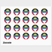 Antigua en Barbuda Flag Ronde Sticker (Vel)