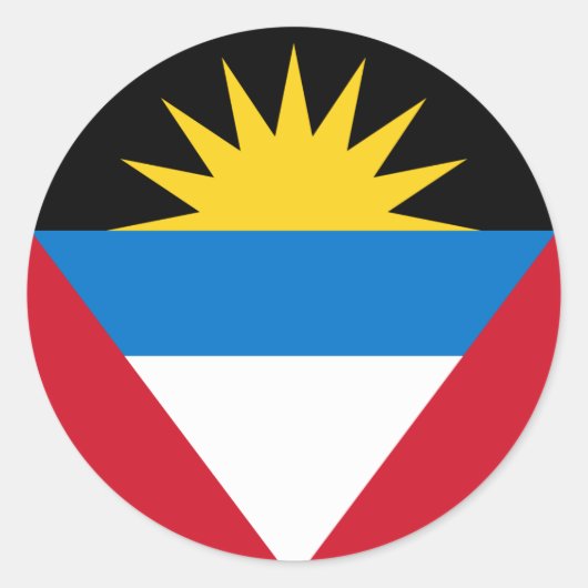 Antigua en Barbuda Flag Ronde Sticker (Voorkant)