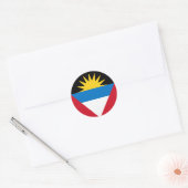 Antigua en Barbuda Flag Ronde Sticker (Envelop)