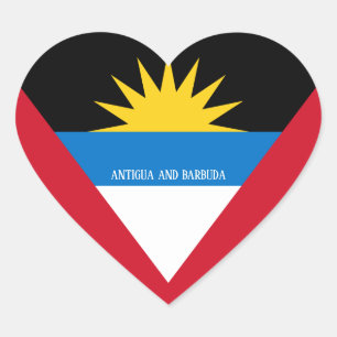 Antigua en Barbuda Flag Splendid Patriotic Hart Sticker