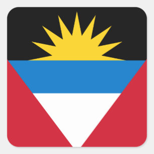 Antigua en Barbuda Flag Vierkante Sticker