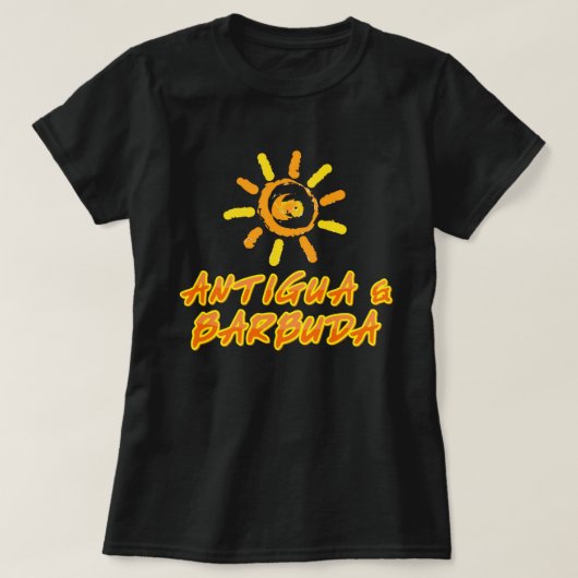 Antigua en Barbuda helder geel en oranje T-shirt (Design voorkant)
