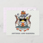 Antigua en Barbuda, hoge kwaliteit wapenschild Briefkaart (Voorkant / Achterkant)