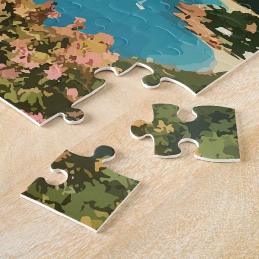 Antigua en Barbuda Illustratie Reizen Art Retro Legpuzzel (Zijkant)