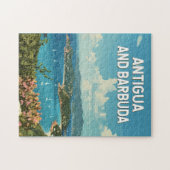 Antigua en Barbuda Illustratie Reizen Art Retro Legpuzzel (Horizontaal)