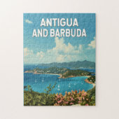 Antigua en Barbuda Illustratie Reizen Art Retro Legpuzzel (Verticaal)