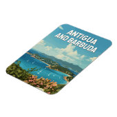 Antigua en Barbuda Illustratie Reizen Art Retro Magneet (Linkerzijde)