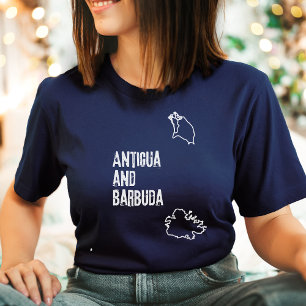 Antigua en Barbuda Kaart Shirt Land Vorm T-shirt