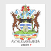 Antigua en Barbuda National Coat Arms Patriotic Sticker (Vel)