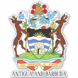 Antigua en Barbuda National Coat Arms Patriotic Sticker