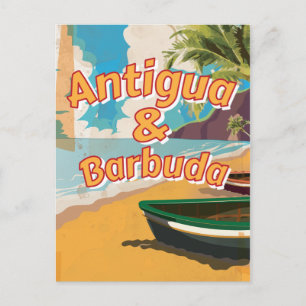 Antigua en Barbuda Oude vakantieposter Briefkaart