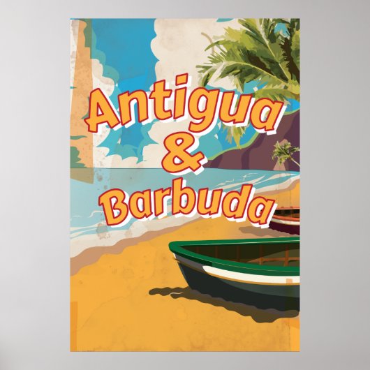 Antigua en Barbuda Oude vakantieposter Poster (Voorkant)