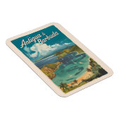 Antigua en Barbuda Painterly Travel Art Vintage Magneet (Rechterzijde)