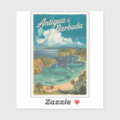 Antigua en Barbuda Painterly Travel Art Vintage Sticker (Vel)