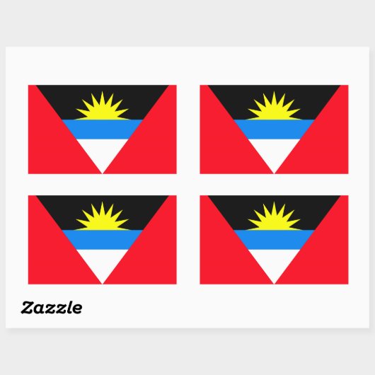 ANTIGUA EN BARBUDA RECHTHOEKIGE STICKER (Vel)