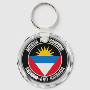 Antigua en Barbuda Rond Embleem Sleutelhanger