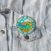 Antigua en Barbuda Ronde Button 7,6 Cm (In situ)