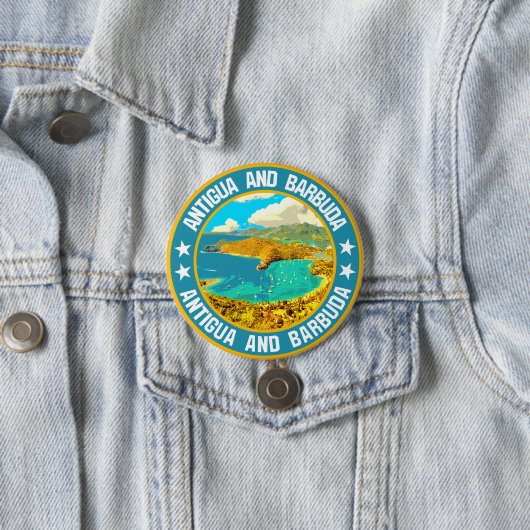 Antigua en Barbuda Ronde Button 7,6 Cm (In situ)
