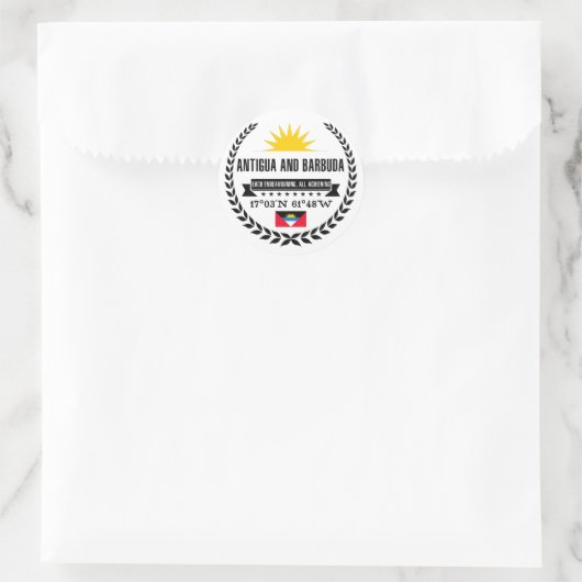 Antigua en Barbuda Ronde Sticker (Tas)