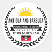 Antigua en Barbuda Ronde Sticker (Voorkant)