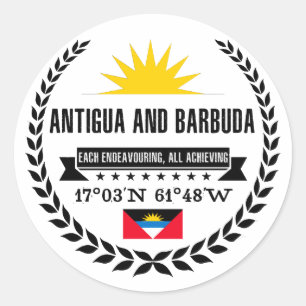 Antigua en Barbuda Ronde Sticker