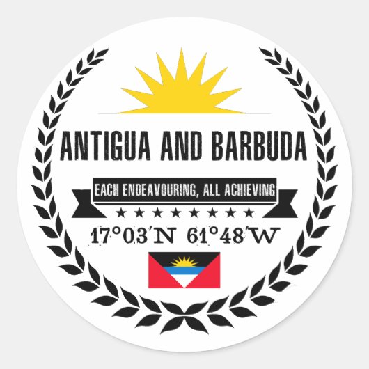 Antigua en Barbuda Ronde Sticker (Voorkant)