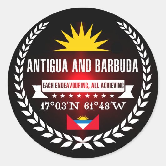 Antigua en Barbuda Ronde Sticker (Voorkant)
