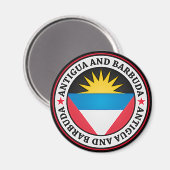 Antigua en Barbuda Round Emblem Magneet (Voorkant / Achterkant)