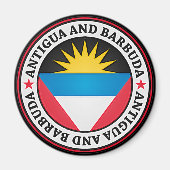 Antigua en Barbuda Round Emblem Magneet (Voorkant)