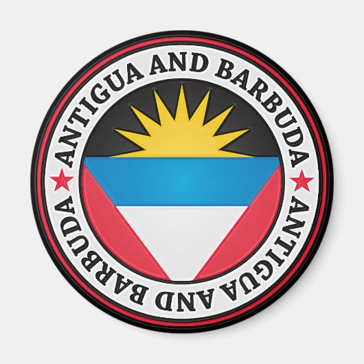 Antigua en Barbuda Round Emblem Magneet (Voorkant)