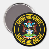 Antigua en Barbuda Round Emblem Magneet (Voorkant / Achterkant)
