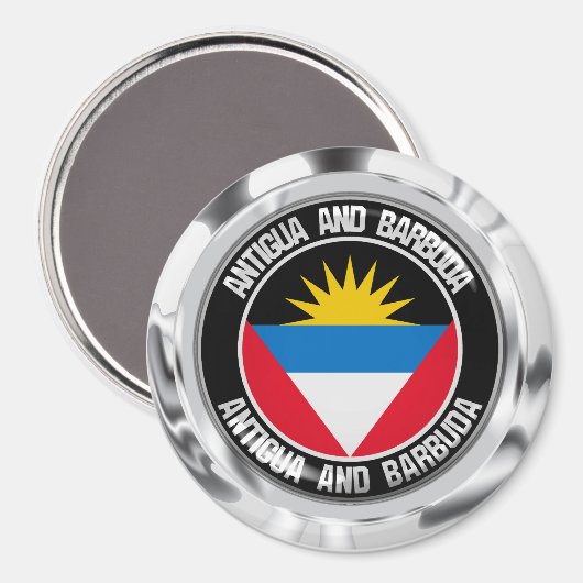 Antigua en Barbuda Round Emblem Magneet (Voorkant / Achterkant)