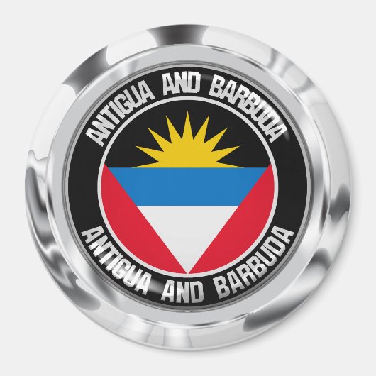 Antigua en Barbuda Round Emblem Magneet (Voorkant)