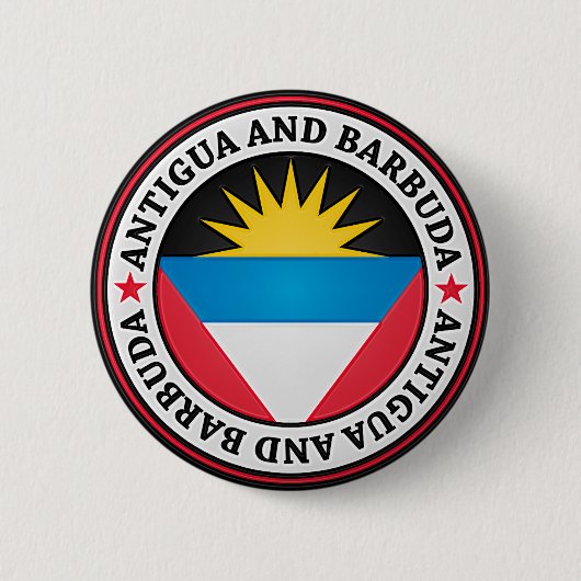 Antigua en Barbuda Round Emblem Ronde Button 5,7 Cm (Voorkant)