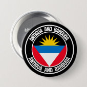 Antigua en Barbuda Round Emblem Ronde Button 7,6 Cm (Voorkant /achterkant)