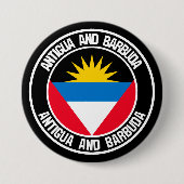Antigua en Barbuda Round Emblem Ronde Button 7,6 Cm (Voorkant)