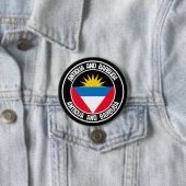 Antigua en Barbuda Round Emblem Ronde Button 7,6 Cm (In situ)