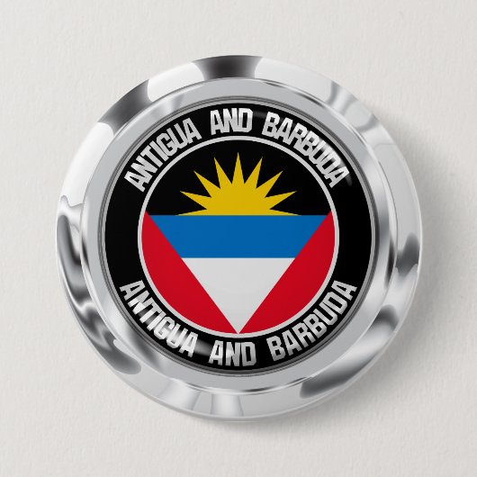 Antigua en Barbuda Round Emblem Ronde Button 7,6 Cm (Voorkant)
