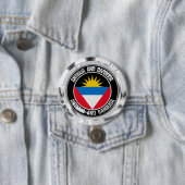 Antigua en Barbuda Round Emblem Ronde Button 7,6 Cm (In situ)