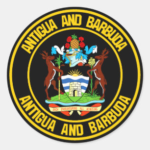 Antigua en Barbuda Round Emblem Ronde Sticker