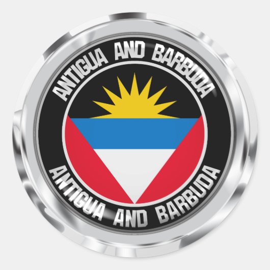 Antigua en Barbuda Round Emblem Ronde Sticker (Voorkant)
