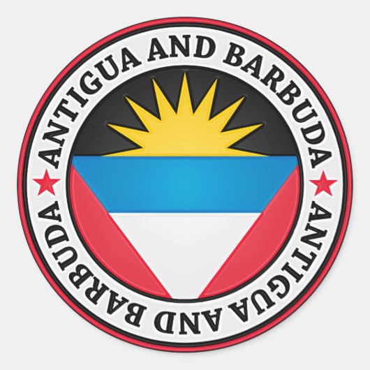 Antigua en Barbuda Round Emblem Ronde Sticker (Voorkant)