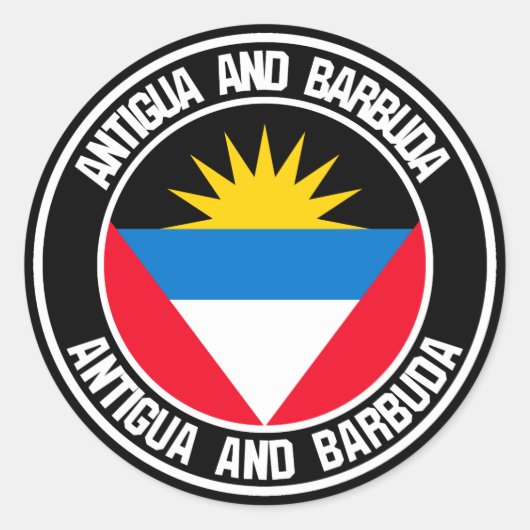 Antigua en Barbuda Round Emblem Ronde Sticker (Voorkant)