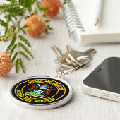 Antigua en Barbuda Round Emblem Sleutelhanger (Zijkant)