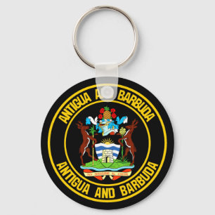 Antigua en Barbuda Round Emblem Sleutelhanger